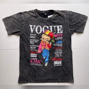 Vintage black/ white Over Size T-shirt |Vogue cover inspired print
